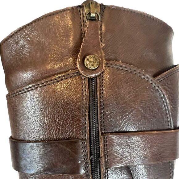 Fabianelli Sequoia Brown Leather Knee High Tall Riding Boots - Picture 9 of 16